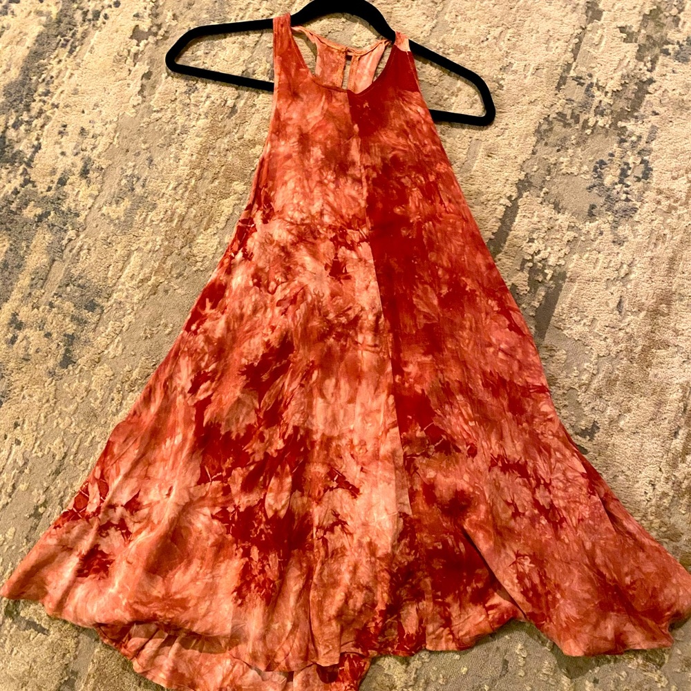 Clay color tie die dress, new with tags